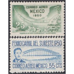 Mexico A- 178/79 1950 Ferrocarril de Sureste MNH Mexico A- 178/79 1950 Ferrocarril de Sureste MNH
