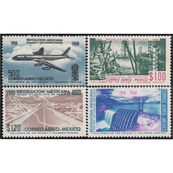 Mexico A- 214/17 1960 50 Años de la Revolución de 1910 MNH Mexico A- 214/17 1960 50 Años de la Revolución de 1910 MNH