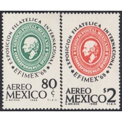Mexico A- 285/86 1968 EFIMEX Exposición Política Internacional MNH Mexico A- 285/86 1968 EFIMEX Exposición Política Internacional MNH