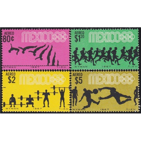 Mexico A- 280/83 1967 Preludio de los Juegos Olímpicos en Mexico MNH Mexico A- 280/83 1967 Preludio de los Juegos Olímpicos en Mexico MNH