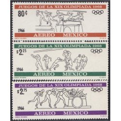 Mexico A- 270/72 1966 XIX Juegos olímpicos MNH Mexico A- 270/72 1966 XIX Juegos olímpicos MNH