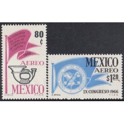 Mexico A- 266/67 1966 IX Congreso de la UPAE MNH Mexico A- 266/67 1966 IX Congreso de la UPAE MNH