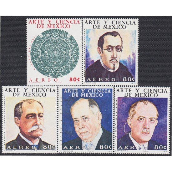 Mexico A- 356/60 1973 Arte y Ciencia MNH Mexico A- 356/60 1973 Arte y Ciencia MNH