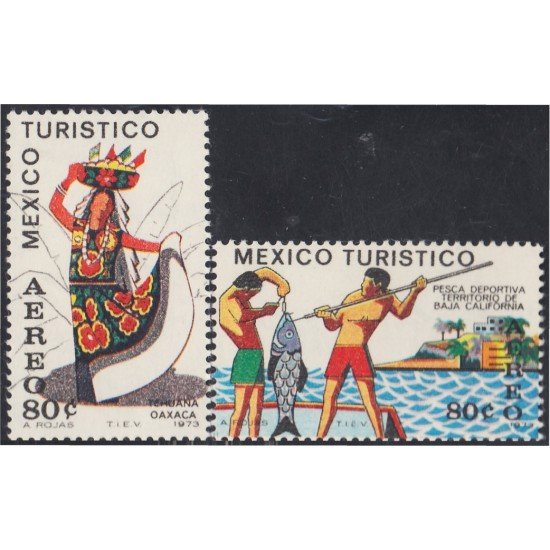 Mexico A- 352/53 1973 Turismo Oaxaca pesca deportiva MNH Mexico A- 352/53 1973 Turismo Oaxaca pesca deportiva MNH