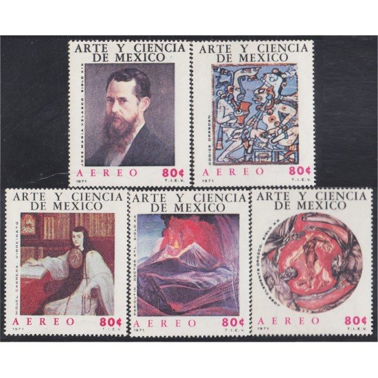 Mexico A- 315/19 1971 Arte y Ciencia de México MNH Mexico A- 315/19 1971 Arte y Ciencia de México MNH