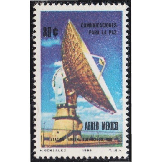 Mexico A- 306 1969 Estación Terrena Tulancingo MNH