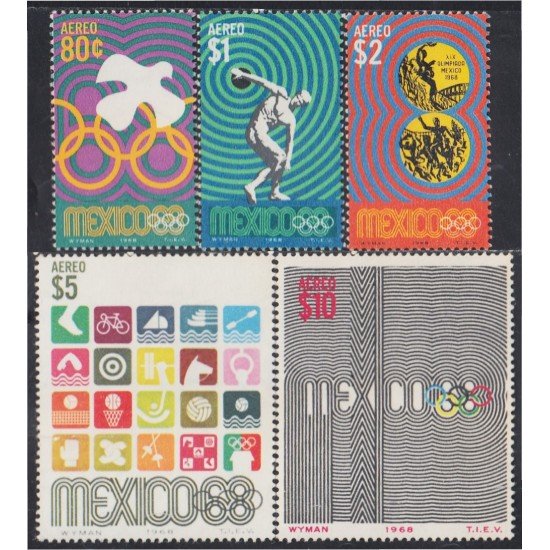 Mexico A- 292/96 1968 Juegos Olímpicos en Mexico MNH Mexico A- 292/96 1968 Juegos Olímpicos en Mexico MNH