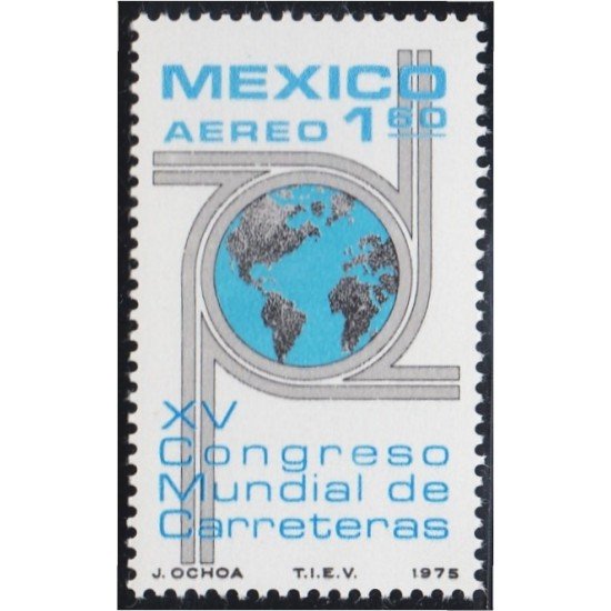 Mexico A- 398 1975 XV Congreso Mundial de carreteras MNH