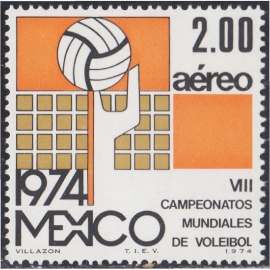 Mexico A- 373 1974 VIII Campeonato del Mundo de Voleibol MNH