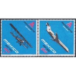 Mexico A- 369/70 1974 Línea Aérea Mexicana Avión Plane MNH Mexico A- 369/70 1974 Línea Aérea Mexicana Avión Plane MNH