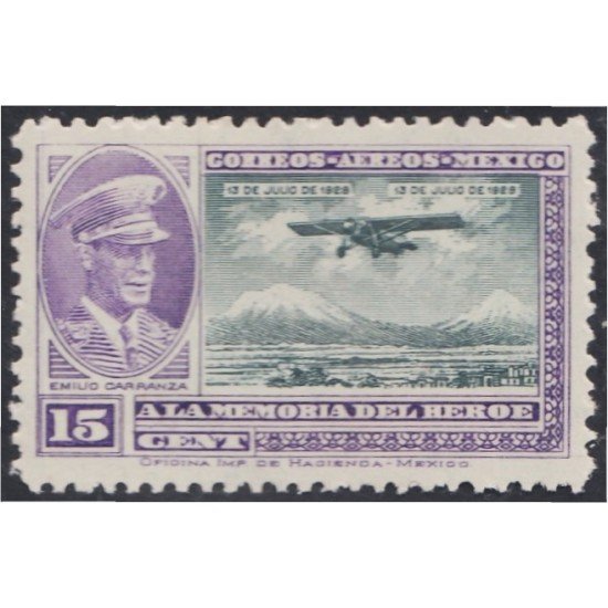 Mexico A- 7 1929 Emilio Carranza Avioneta MH Mexico A- 7 1929 Emilio Carranza Avioneta MH