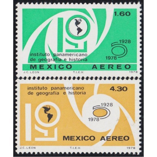 Mexico A- 478/79 1978 Instituto Panamericano de Geografía e Historia MNH Mexico A- 478/79 1978 Instituto Panamericano de Geografía e Historia MNH