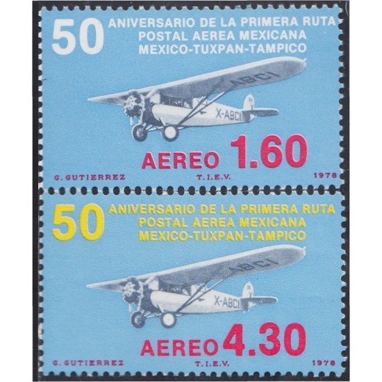 Mexico A- 465/66 1978 Aeroplanos Airplanes MNH Mexico A- 465/66 1978 Aeroplanos Airplanes MNH