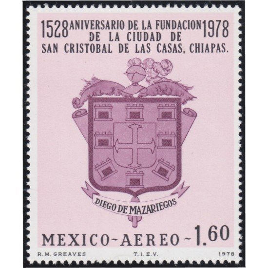 Mexico A- 455 1978 Aniversario de la Fundación Ciudad de San Cristóbal de las Casas MNH Mexico A- 455 1978 Aniversario de la Fundación Ciudad de San Cristóbal de las Casas MNH
