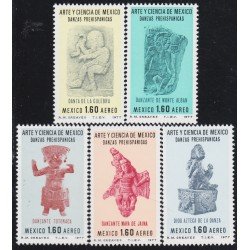 Mexico A- 436/40 1977 Arte y Ciencia Danzas prehispánicas MNH Mexico A- 436/40 1977 Arte y Ciencia Danzas prehispánicas MNH