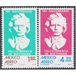 Mexico A- 428/29 1977 Fallecimiento de Beethoven MNH Mexico A- 428/29 1977 Fallecimiento de Beethoven MNH