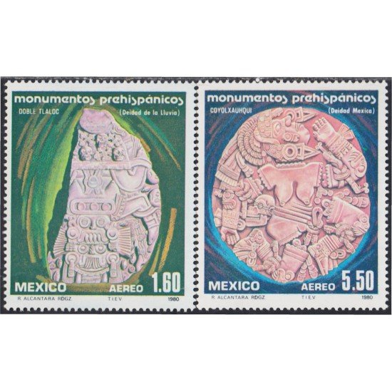 Mexico A- 525/26 1980 Monumentos prehispánicos MNH Mexico A- 525/26 1980 Monumentos prehispánicos MNH