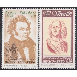 Mexico A- 494/95 1978 Franz Schubert y Vivaldi MNH Mexico A- 494/95 1978 Franz Schubert y Vivaldi MNH