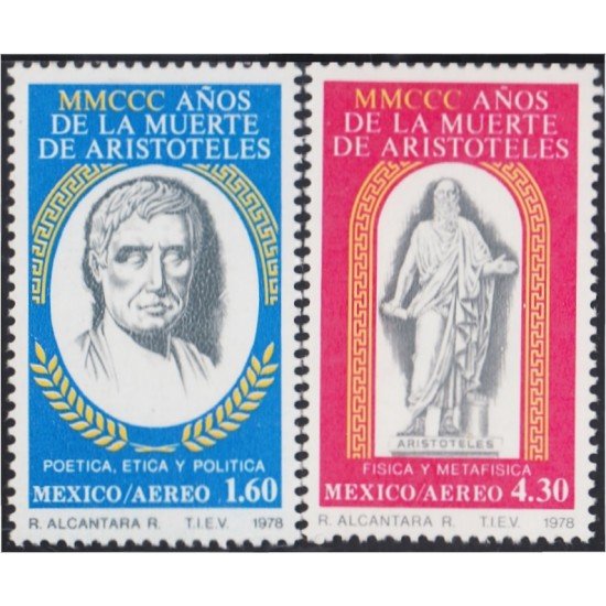 Mexico A- 483/84 1978 2300 Años de la muerte de Aristóteles MNH Mexico A- 483/84 1978 2300 Años de la muerte de Aristóteles MNH