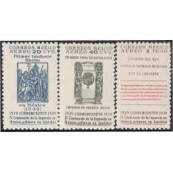 Mexico A- 90/92 1939 IV Centenario de la Imprenta en México MH