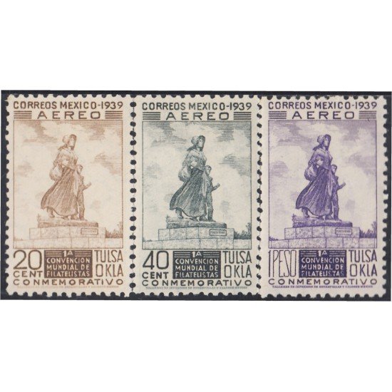 Mexico A- 86/88 1939 Estatua de la mujer pionera en Tulsa MH Mexico A- 86/88 1939 Estatua de la mujer pionera en Tulsa MH
