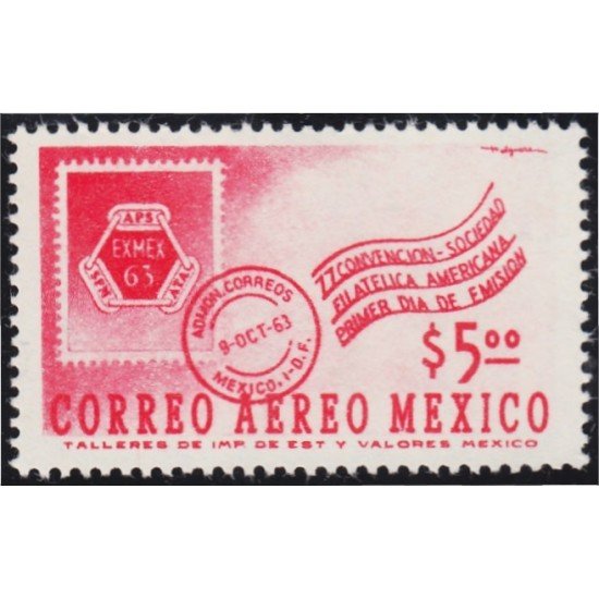 Mexico A- 237 1963 77º Congreso de la Sociedad Filatélica Americana MH Mexico A- 237 1963 77º Congreso de la Sociedad Filatélica Americana MH