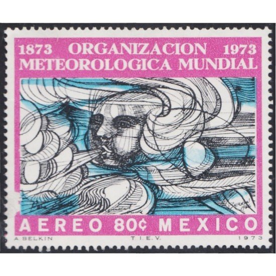 Mexico A- 354 1973 Organización Meteorológica Mundial sin goma Mexico A- 354 1973 Organización Meteorológica Mundial sin goma