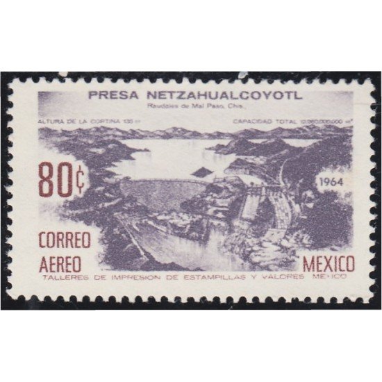 Mexico A- 254 1965 Presa Netzahualcoyotl sin goma