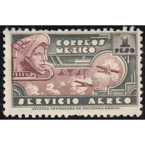 Mexico A- 67 1934/35 Avioneta airplane sin goma Mexico A- 67 1934/35 Avioneta airplane sin goma