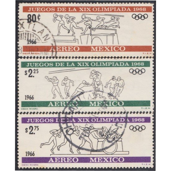 Mexico A- 270/72 1966 XIX Juegos olímpicos usados Mexico A- 270/72 1966 XIX Juegos olímpicos usados