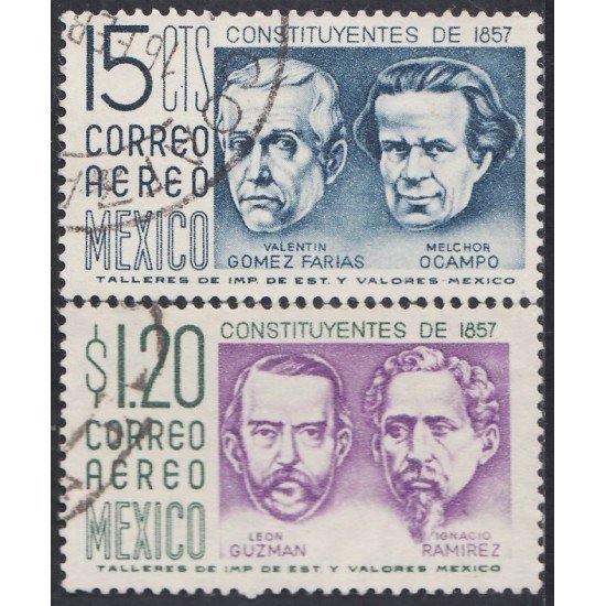 Mexico A- 197/98 1956 Valentín Gómez Melchor Ocampo Ignacio Ramirez León Guzmán usados Mexico A- 197/98 1956 Valentín Gómez Melchor Ocampo Ignacio Ramirez León Guzmán usados