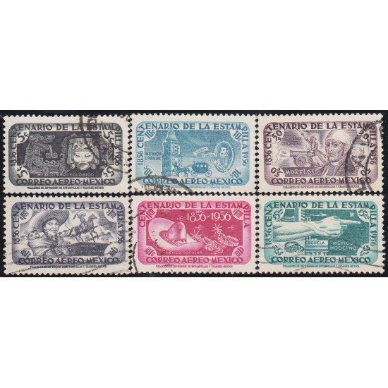 Mexico A- 191/96 1956 Centenario de la estampilla usados Mexico A- 191/96 1956 Centenario de la estampilla usados
