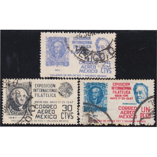 Mexico A- 159/61 1947 Exposición Internacional Filatélica Nueva York usados