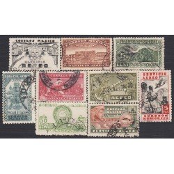Mexico A- 125/32A 1944/47 Serie Antigua timbres de 1934/35 usados Mexico A- 125/32A 1944/47 Serie Antigua timbres de 1934/35 usados