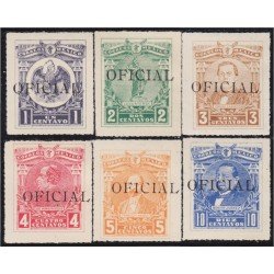 México Servicio Oficial 65/70 Timbres postales de 1915 MH México Servicio Oficial 65/70 Timbres postales de 1915 MH