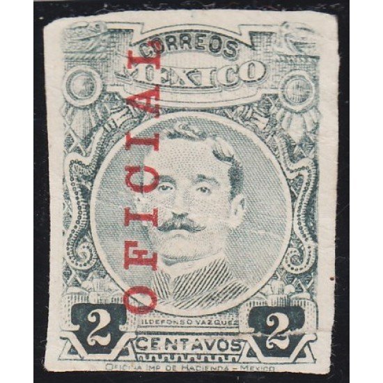 México Servicio Oficial 81 1916 General Ildefonso Vazquez sin goma México Servicio Oficial 81 1916 General Ildefonso Vazquez sin goma