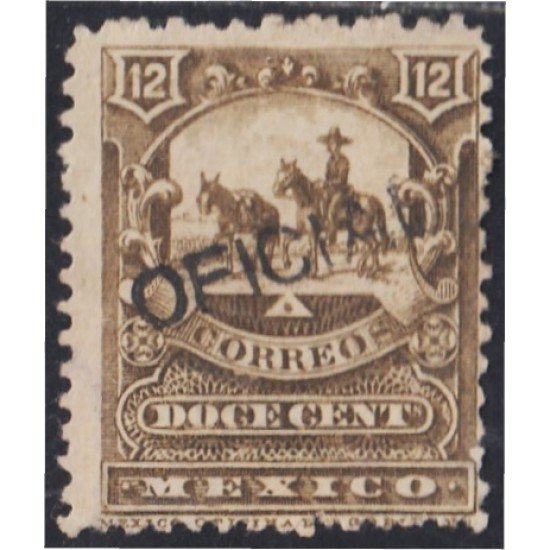 México Servicio Oficial 13A 1895/98 Mensajero montado sin goma México Servicio Oficial 13A 1895/98 Mensajero montado sin goma