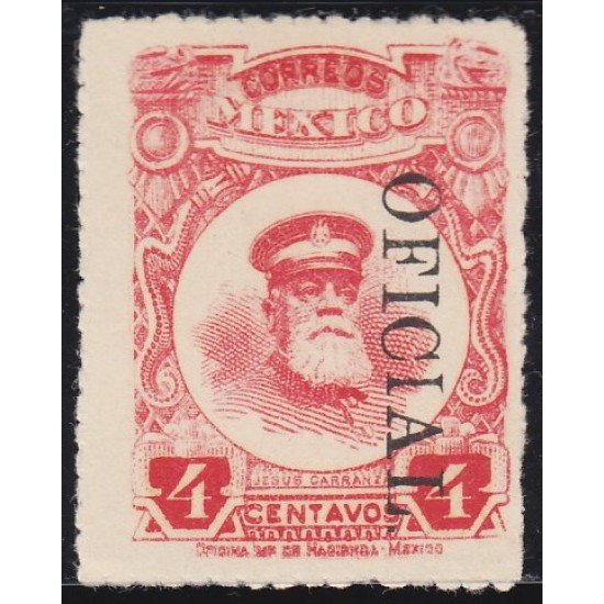 México Servicio Oficial 102 1920/23 Jesús Carranza sin goma México Servicio Oficial 102 1920/23 Jesús Carranza sin goma