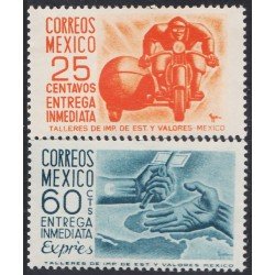 México Urgentes 10AB 1954 Motocicleta Entrega de correo sin goma México Urgentes 10AB 1954 Motocicleta Entrega de correo sin goma
