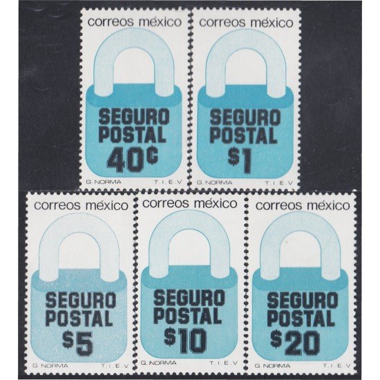 México Letras de cambio 20/24 1976 Seguro postal MNH México Letras de cambio 20/24 1976 Seguro postal MNH