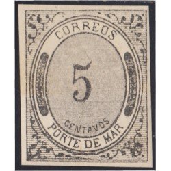Mexico Puerta de Mar 20 1875 Color negro MH