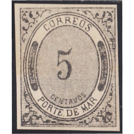 Mexico Puerta de Mar 20 1875 Color negro MH Mexico Puerta de Mar 20 1875 Color negro MH