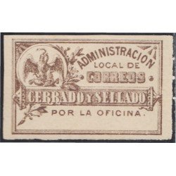 México Retour 10 1892/93 Administración local de correos sin goma México Retour 10 1892/93 Administración local de correos sin goma