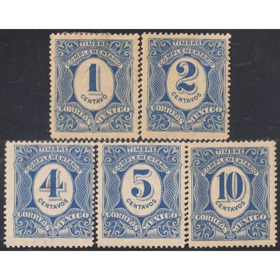 Mexico Taxas 1/5 1908/09 Timbre complementario MH Mexico Taxas 1/5 1908/09 Timbre complementario MH
