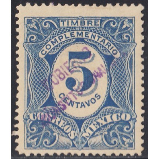 Mexico Taxas 9i 1915 Timbre complementario MH Mexico Taxas 9i 1915 Timbre complementario MH