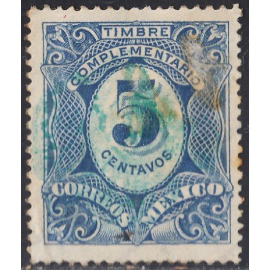 Mexico Taxas 9h 1915 Timbre complementario sin goma Mexico Taxas 9h 1915 Timbre complementario sin goma