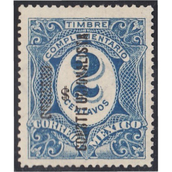 Mexico Taxas 7k 1915 Timbre complementario sin goma Mexico Taxas 7k 1915 Timbre complementario sin goma