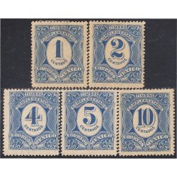 Mexico Taxas 1/5 1908/09 Timbre complementario sin goma Mexico Taxas 1/5 1908/09 Timbre complementario sin goma
