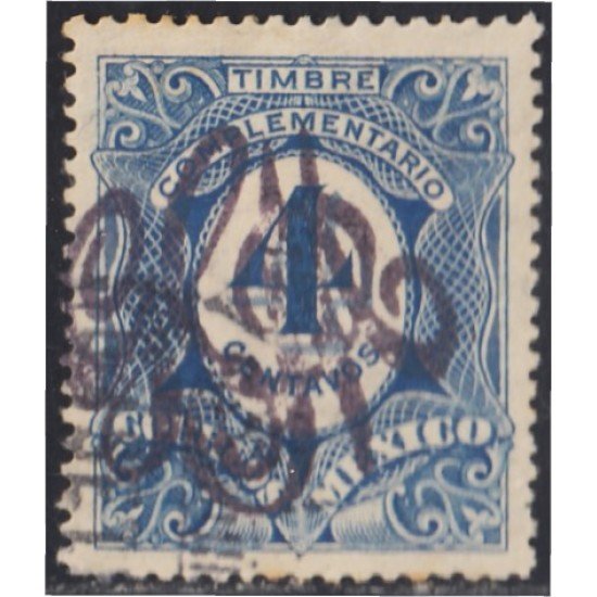 Mexico Taxas 6h 1915 Timbre complementario usados Mexico Taxas 6h 1915 Timbre complementario usados