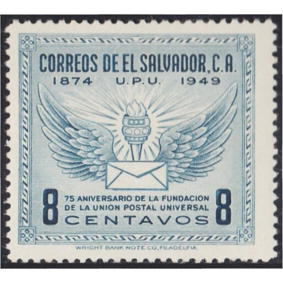 El Salvador 563 1949 75 Aniversario de la UPU MNH El Salvador 563 1949 75 Aniversario de la UPU MNH